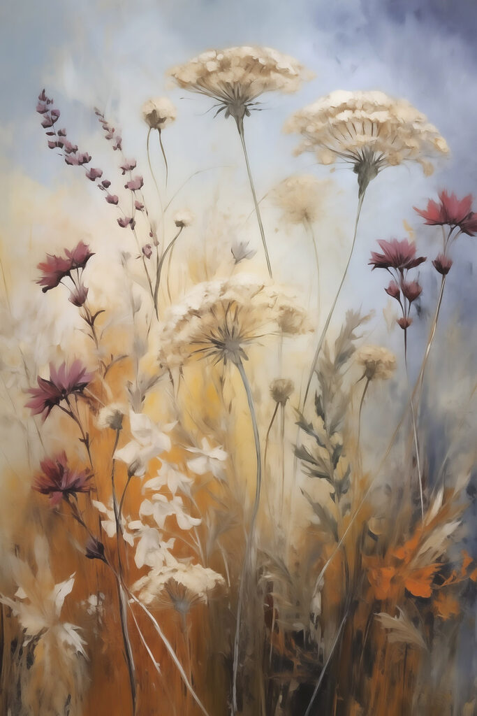 Painting of flowers and plants