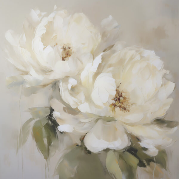 Painting of white flowers Painting of white flowers