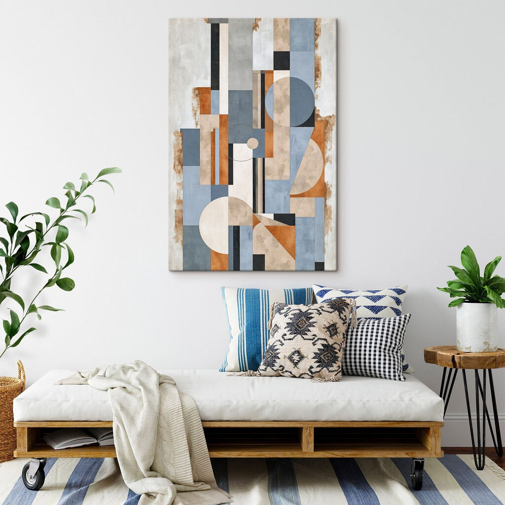 Painting of a geometric pattern Painting of a geometric pattern
