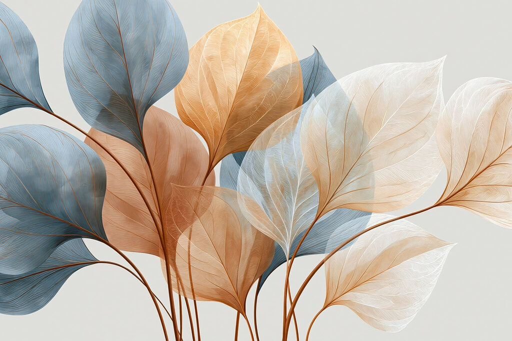 Softly colored leaves in harmony Softly colored leaves in harmony