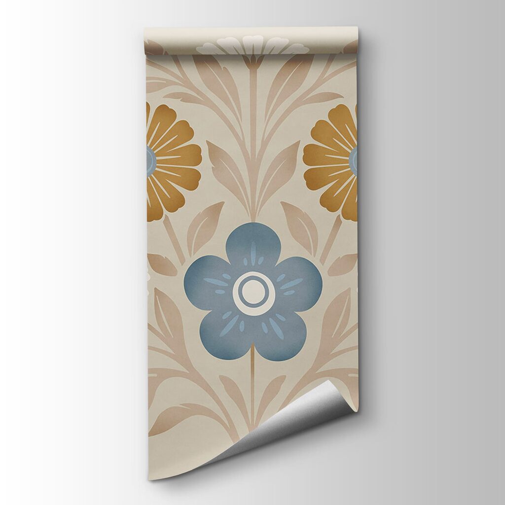 Flower design on a wall