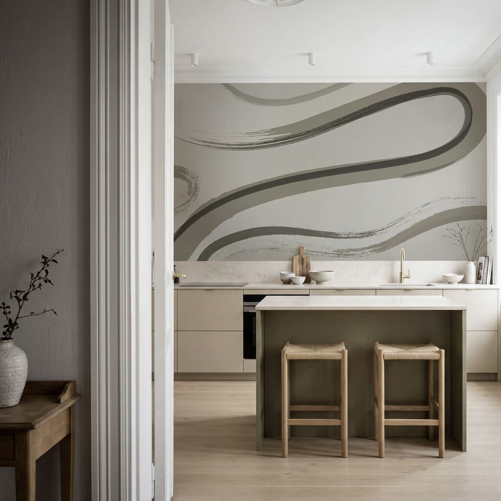 - Abstracte golven in gedempte tinten