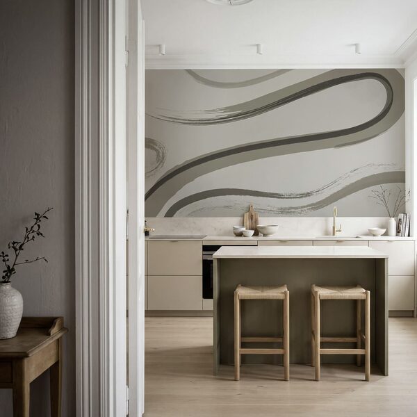 - Abstracte golven in gedempte tinten
