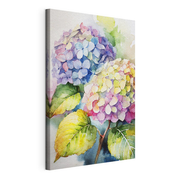 Canvas Schilderijen Een aquarelschilderij van bloemen