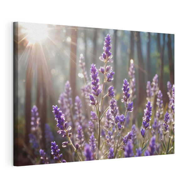 Canvas Schilderijen Close-up van paarse bloemen