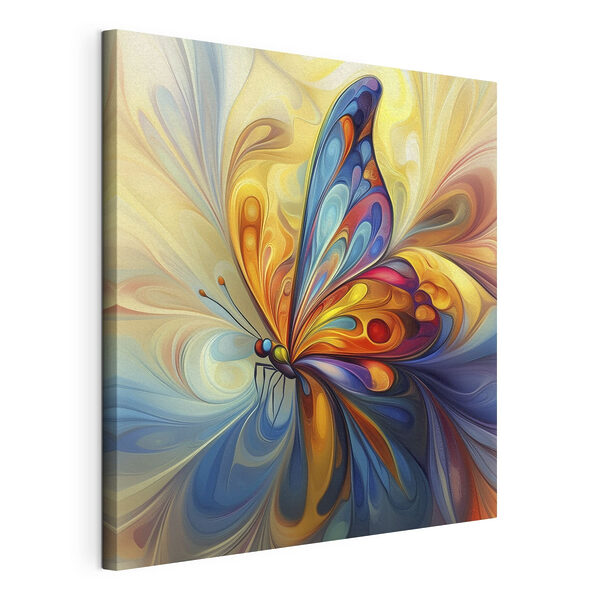 Kleurrijke vlinder met een zwierig patroon Canvas Schilderijen Kleurrijke vlinder met een zwierig patroon