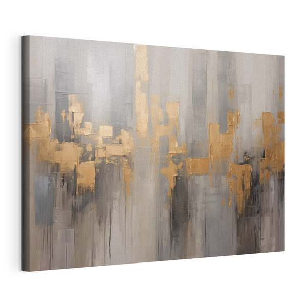 Canvas Schilderijen Abstracte penseelstreken in monochrome tinten