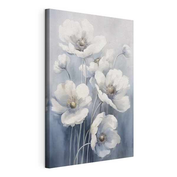 Canvas Schilderijen Schilderij van witte bloemen