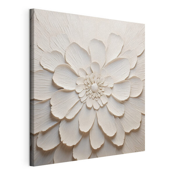 Canvas Schilderijen Witte bloem met veel bloemblaadjes