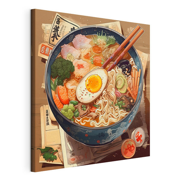 Canvas Schilderijen Een kom ramen met stokjes en een ei
