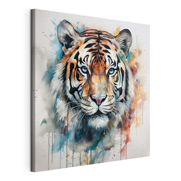 Een schilderij van een tijger Canvas Schilderijen Een schilderij van een tijger