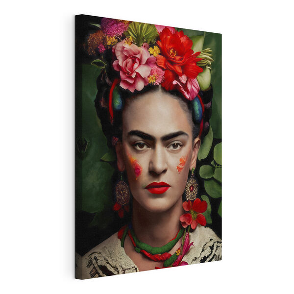 Een vrouw met bloemen in haar haar Canvas Schilderijen Een vrouw met bloemen in haar haar