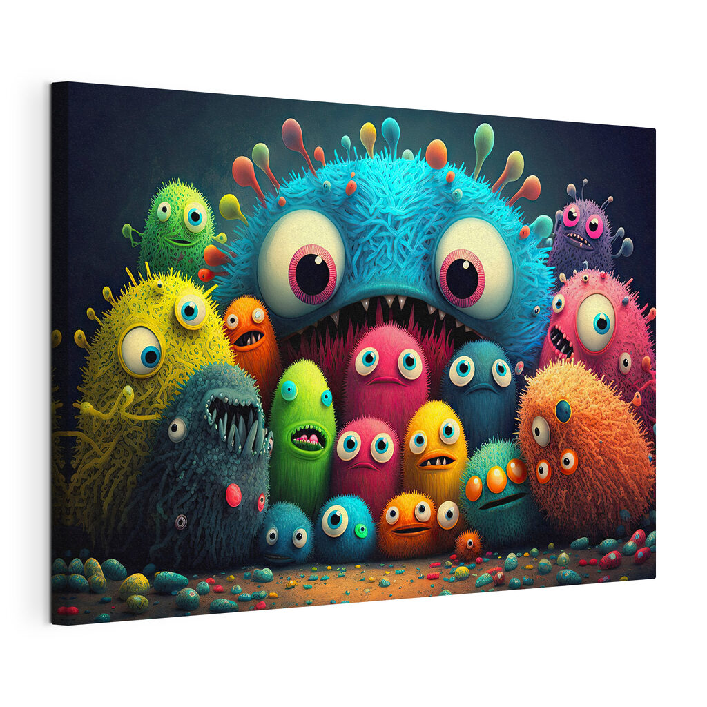 A group of colorful monsters A group of colorful monsters