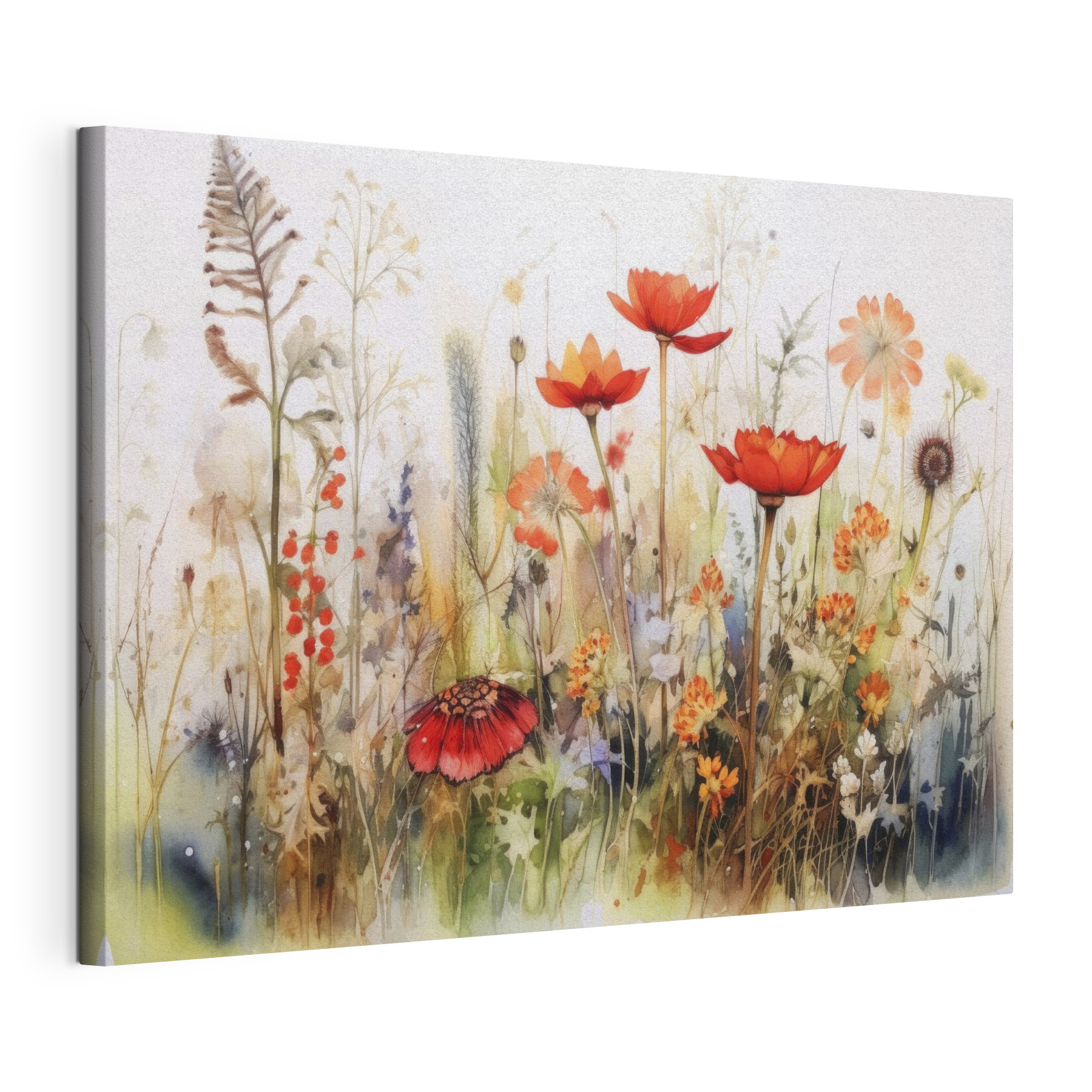 A painting of flowers and plants
