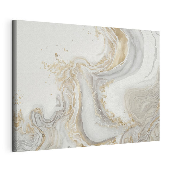 Elegante wervelingen van crème en amber Canvas Schilderijen Elegante wervelingen van crème en amber