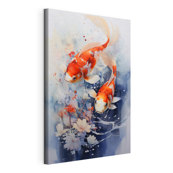 Paar vissen zwemmend in water Canvas Schilderijen Paar vissen zwemmend in water