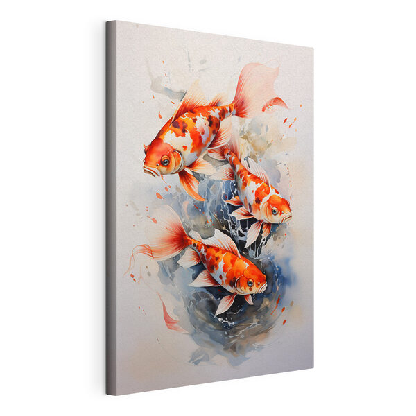 Group of orange and white fish Group of orange and white fish
