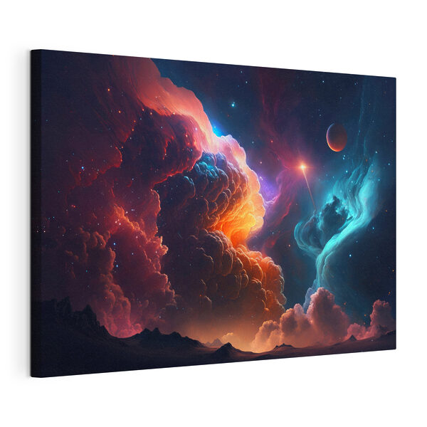 Kleurrijke wolken en sterren Canvas Schilderijen Kleurrijke wolken en sterren
