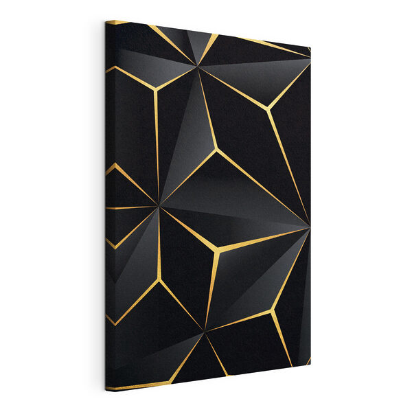 Elegant zwart geometrisch ontwerp met accenten Canvas Schilderijen Elegant zwart geometrisch ontwerp met accenten