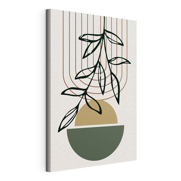 Canvas Schilderijen Een plant in een schaal