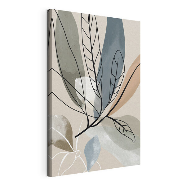 Canvas Schilderijen Een close-up van een blad
