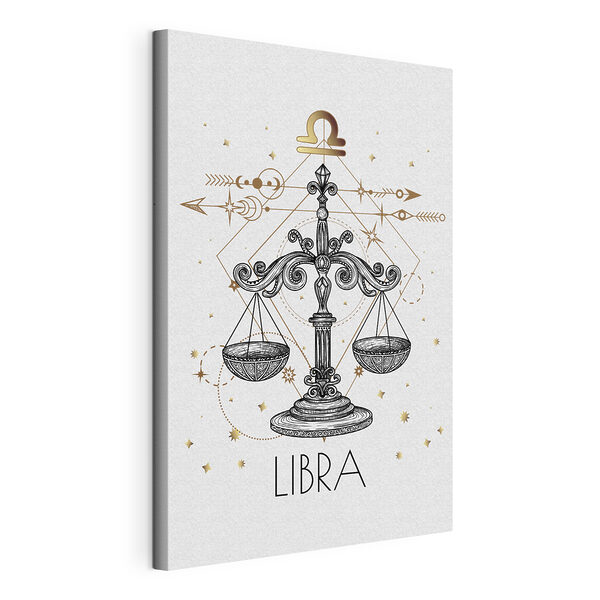 Een tekening van een libra dierenriemteken Canvas Schilderijen Een tekening van een libra dierenriemteken