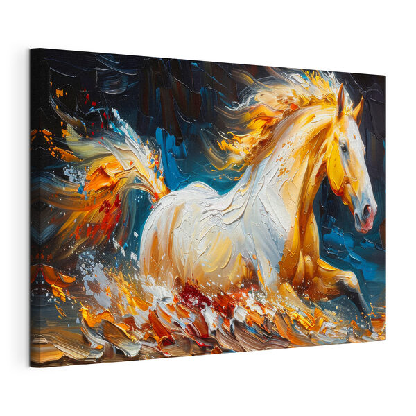 Canvas Schilderijen Een schilderij van een paard