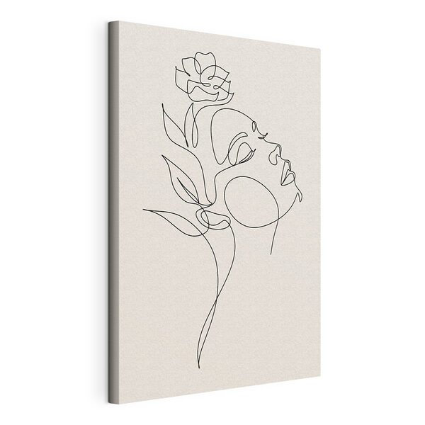 Canvas Schilderijen Canvas Schilderijen Een tekening van een vrouw’s gezicht (Artikelnummer: s38011)