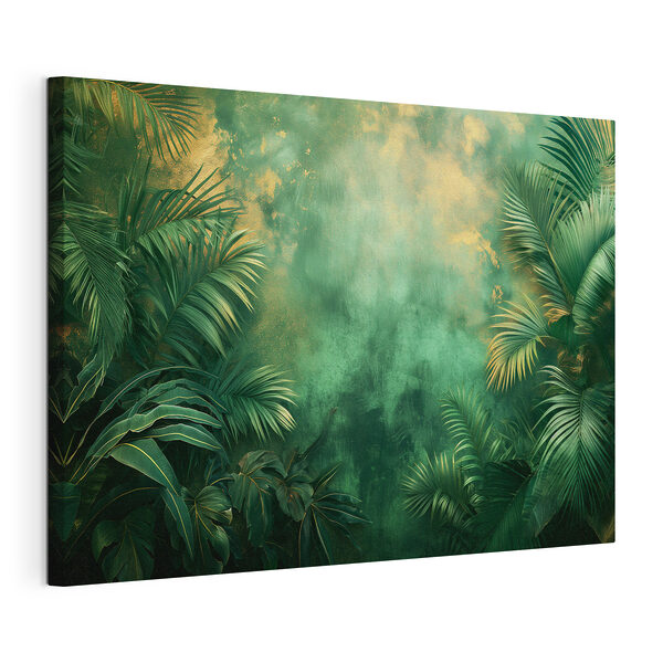 Mystieke jungle glinsterend bij dageraad Canvas Schilderijen Mystieke jungle glinsterend bij dageraad