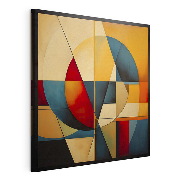 Een schilderij van een cirkel en een cirkel Canvas Schilderijen Een schilderij van een cirkel en een cirkel