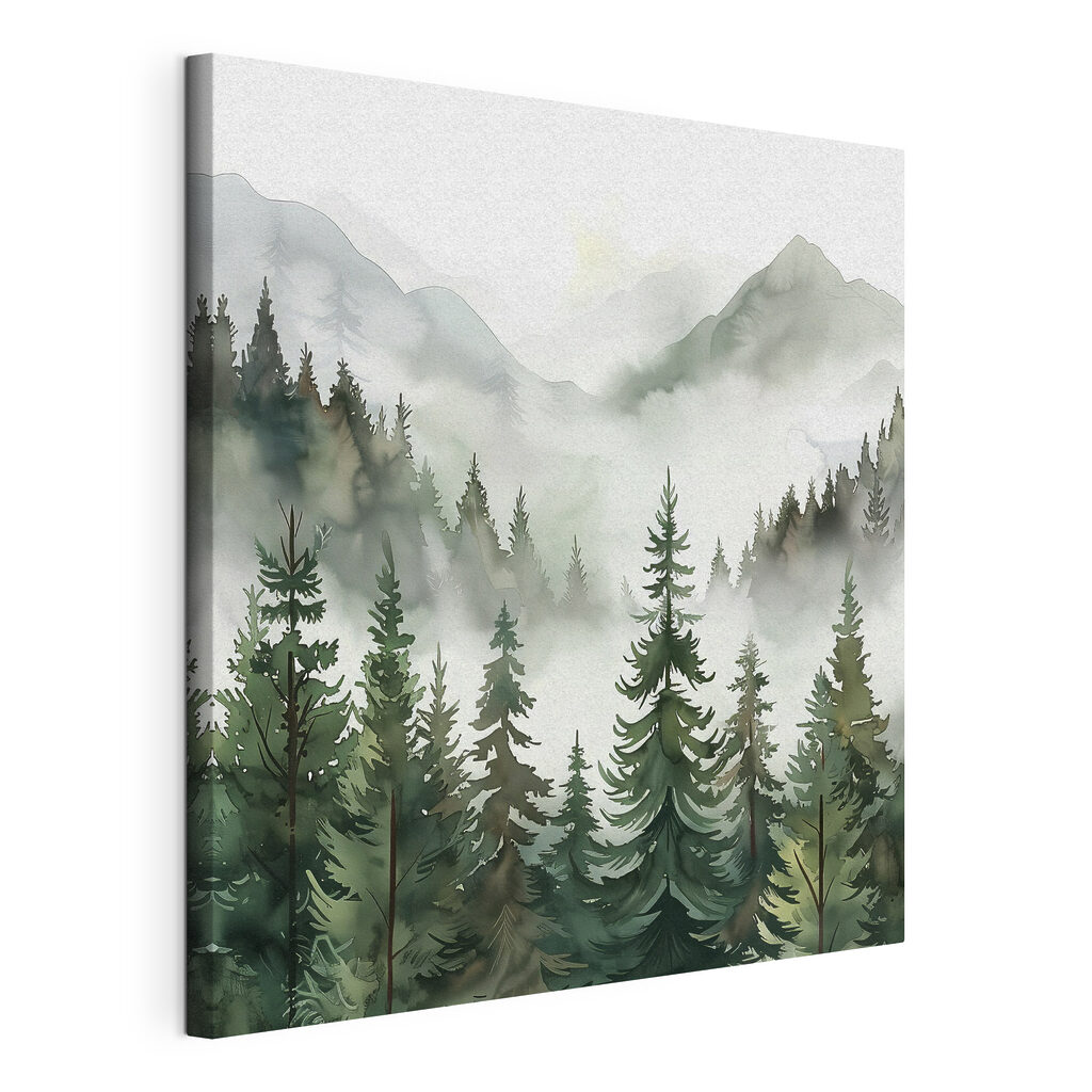 A landscape of trees and mountains A landscape of trees and mountains