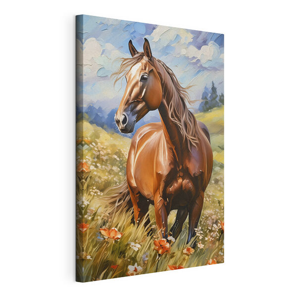 Canvas Schilderijen Een paard in een bloemenveld (Artikelnummer: s38728) Canvas Schilderijen Canvas Schilderijen Een paard in een bloemenveld (Artikelnummer: s38728)