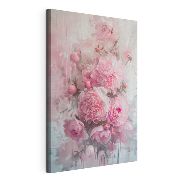 Een bos roze bloemen Canvas Schilderijen Een bos roze bloemen