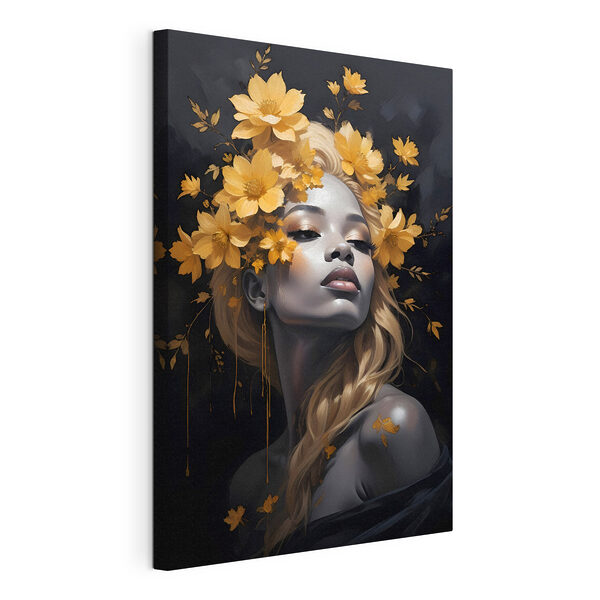 A woman with flowers in her hair