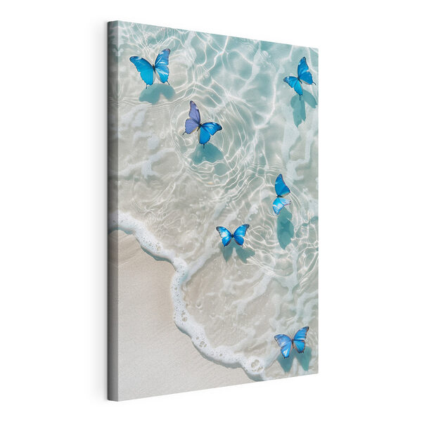 Canvas Schilderijen Vlinders op het water