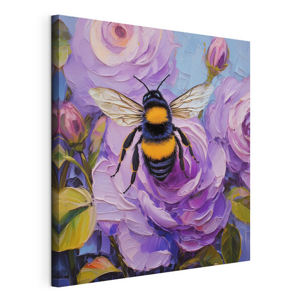 Canvas Schilderijen Een bij op een bloem