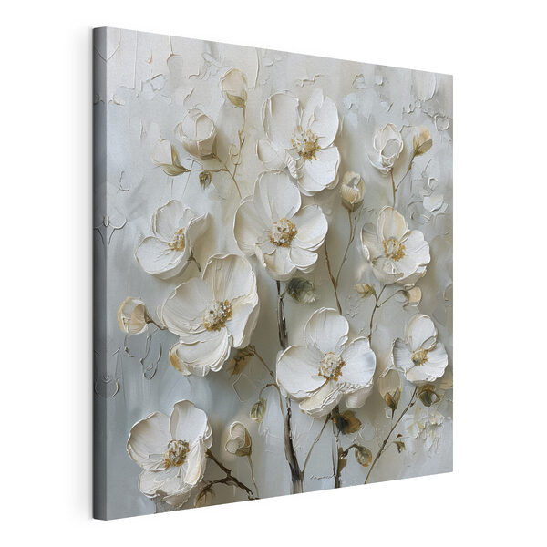 Canvas Schilderijen Schilderij van witte bloemen (Artikelnummer: s39442) Canvas Schilderijen Canvas Schilderijen Schilderij van witte bloemen (Artikelnummer: s39442)