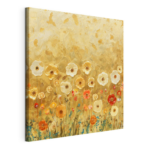 Canvas Schilderijen Canvas Schilderijen Schilderij van bloemen op een muur (Artikelnummer: s39464)