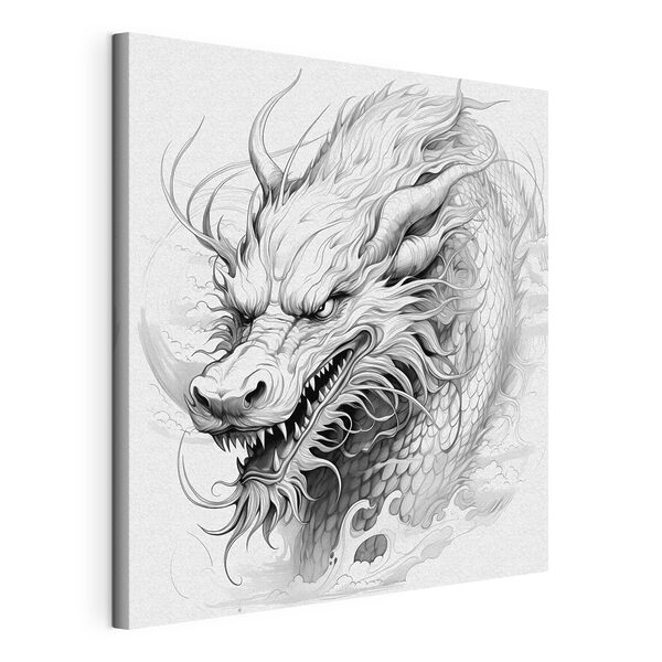 Canvas Schilderijen Tekening van een draak