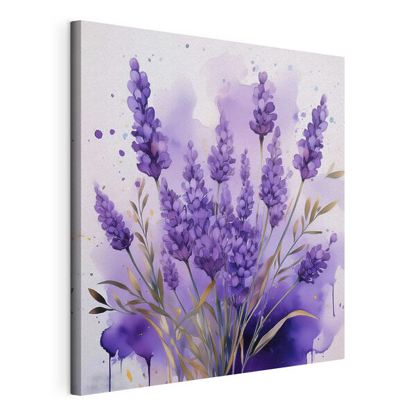 Schilderij van paarse bloemen Canvas Schilderijen Schilderij van paarse bloemen