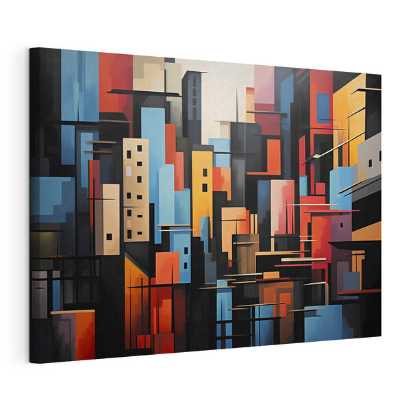 Canvas Schilderijen Schilderij van een stad