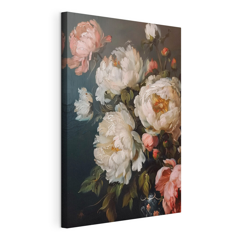 Painting of white and pink flowers