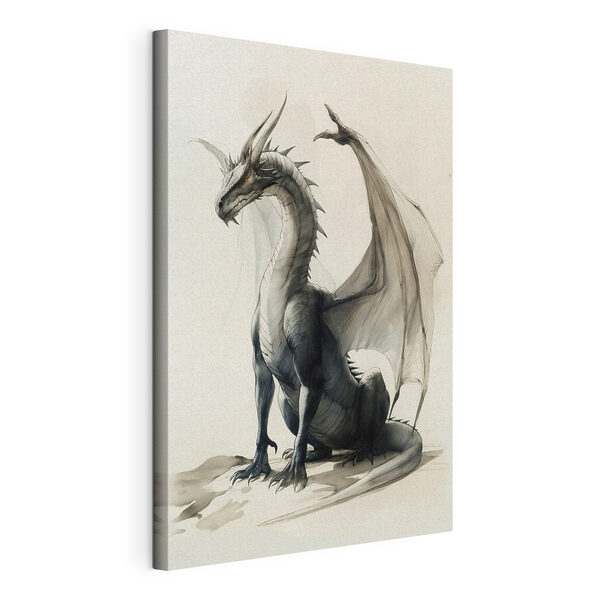 Tekening van een draak Canvas Schilderijen Tekening van een draak