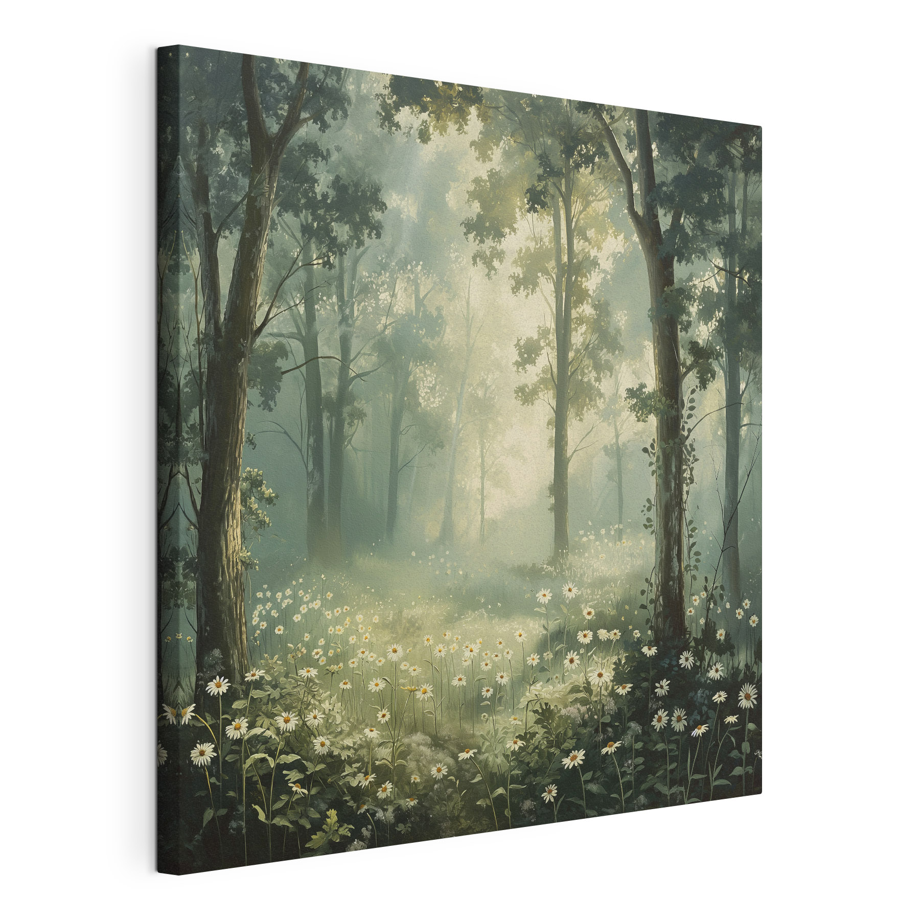 Forest with flowers and trees