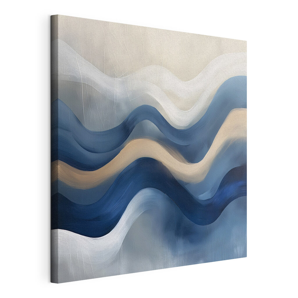Blue and white wavy lines
