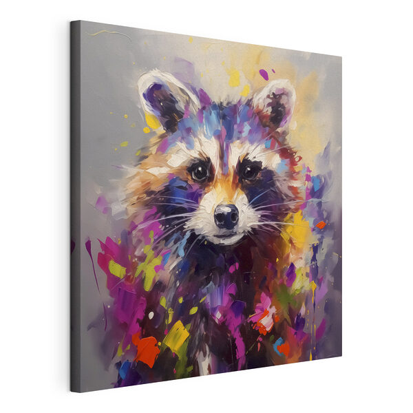 Schilderij van een wasbeer Canvas Schilderijen Schilderij van een wasbeer