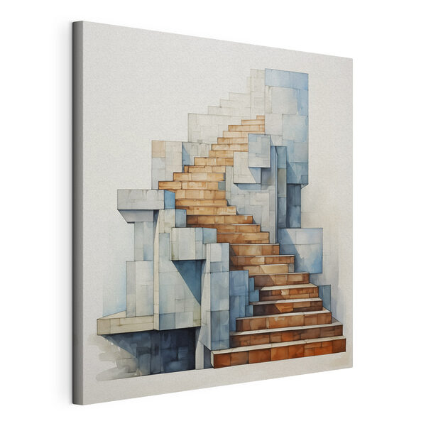 Aquarel van een trap Canvas Schilderijen Aquarel van een trap