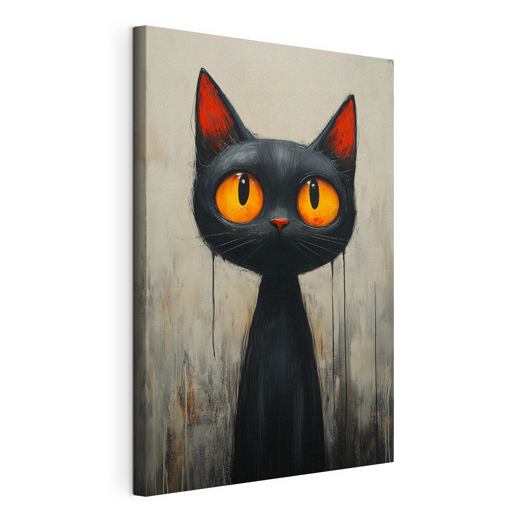 Black cat with orange eyes