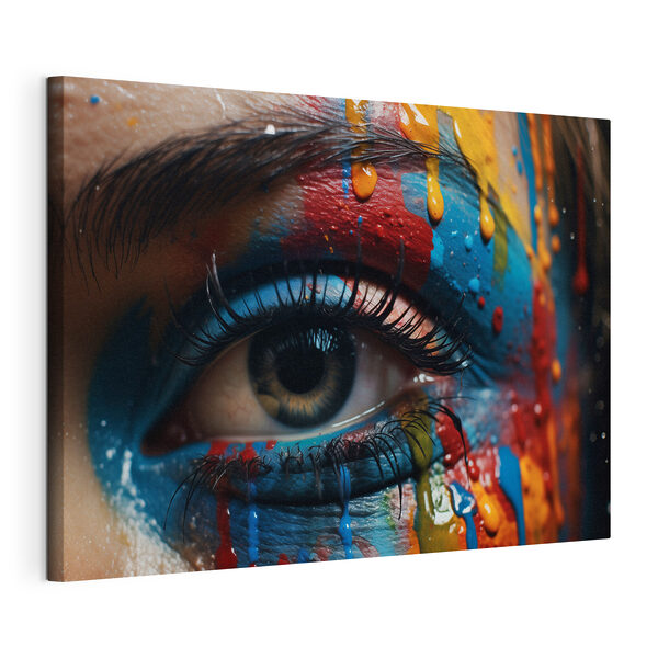 Canvas Schilderijen Levendige kleuren op expressief canvas