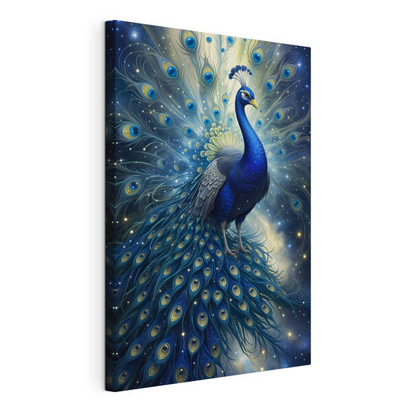 Majestueuze pauw in kosmische pracht Canvas Schilderijen Majestueuze pauw in kosmische pracht